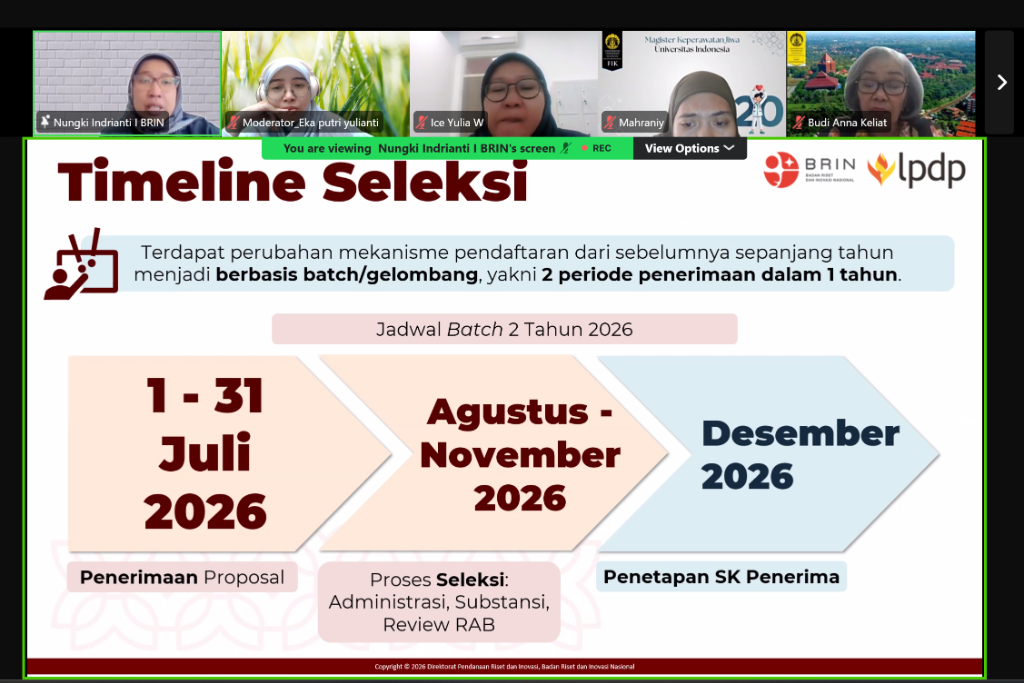 BRIN Proposal Strategy Workshop Zoom screen